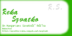 reka szvatko business card